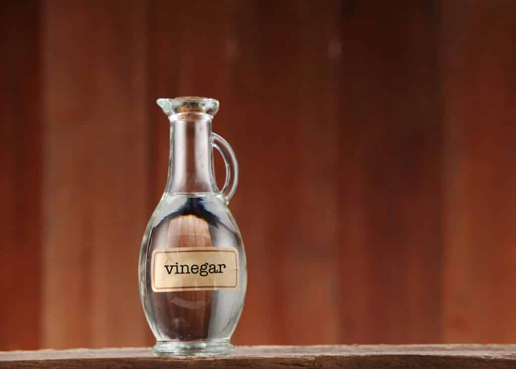 white vinegar bottle for cleaning coffee machine
