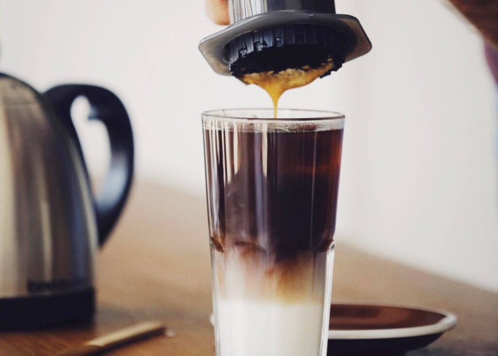 making latte with aeropress