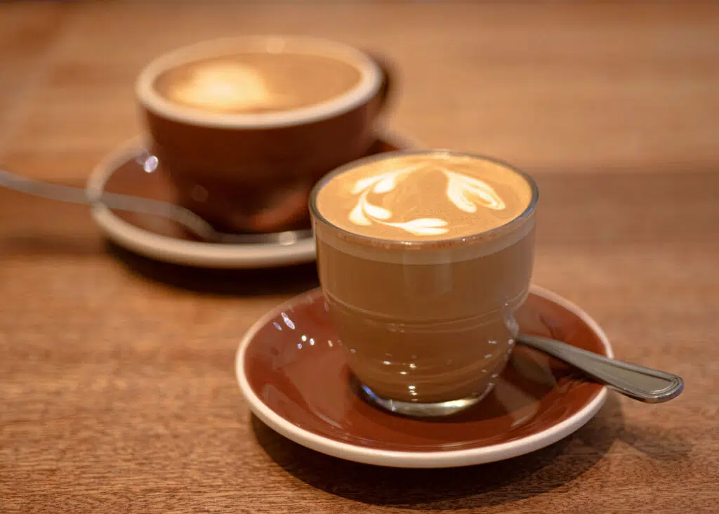cortado coffee on the table