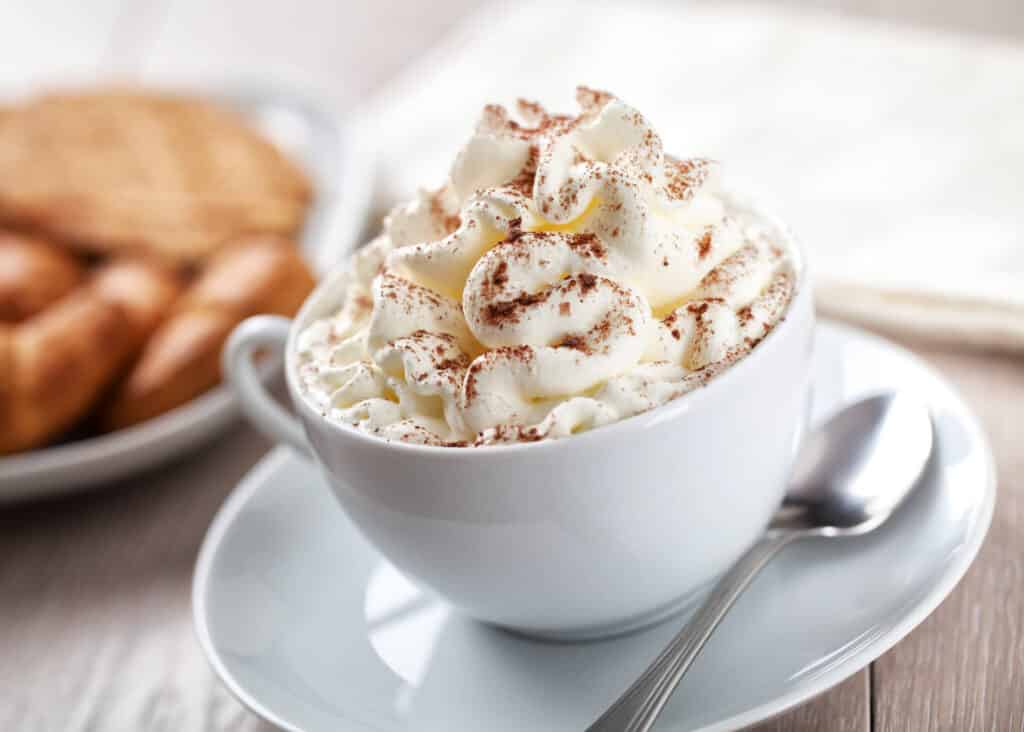 mocha coffee with whipped cream