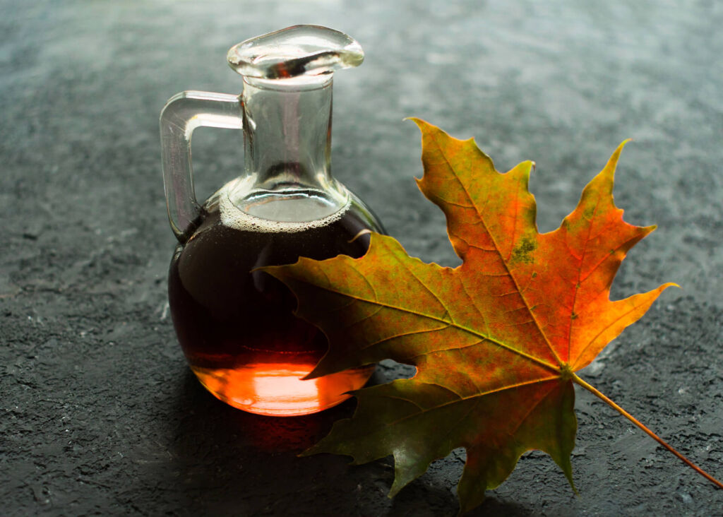 bottle of maple syrup