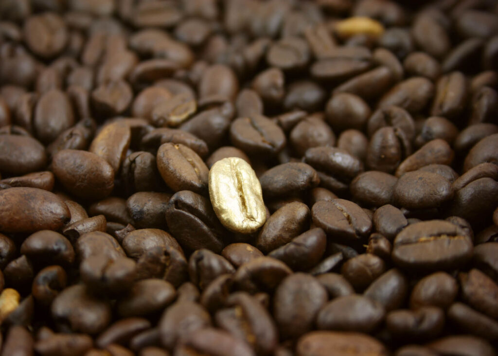 golden coffee bean