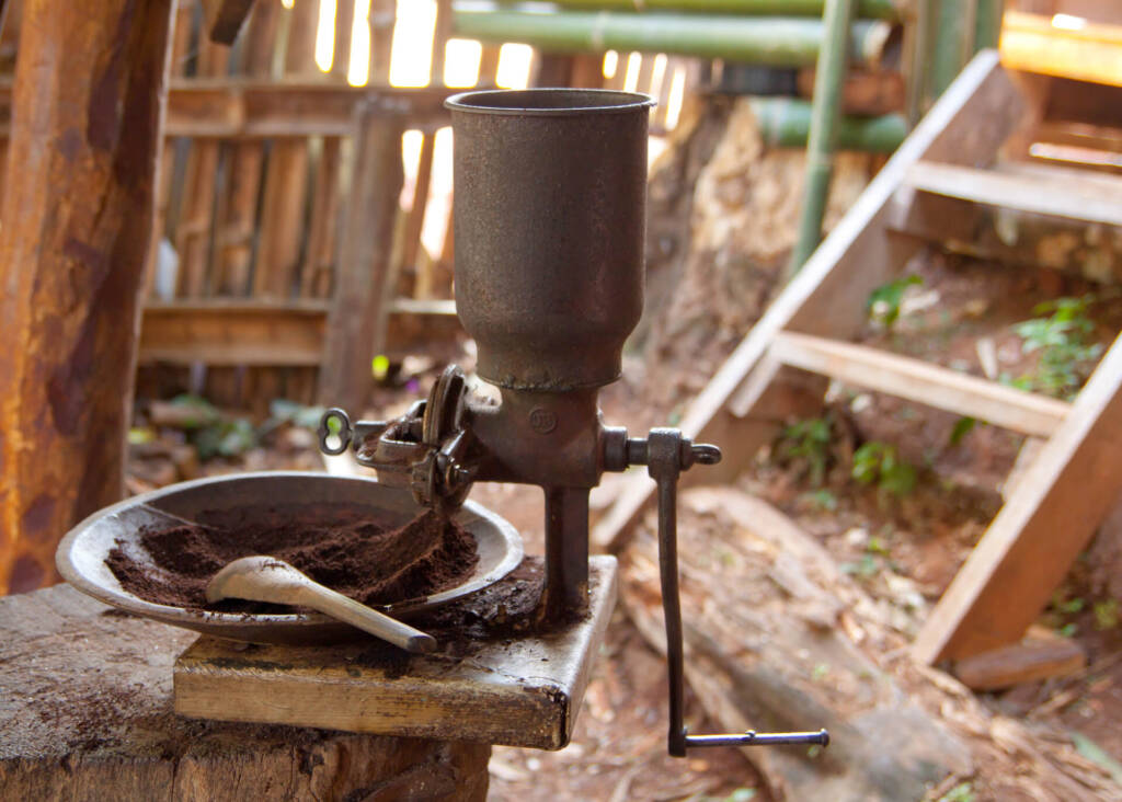 large vintage coffee grinder