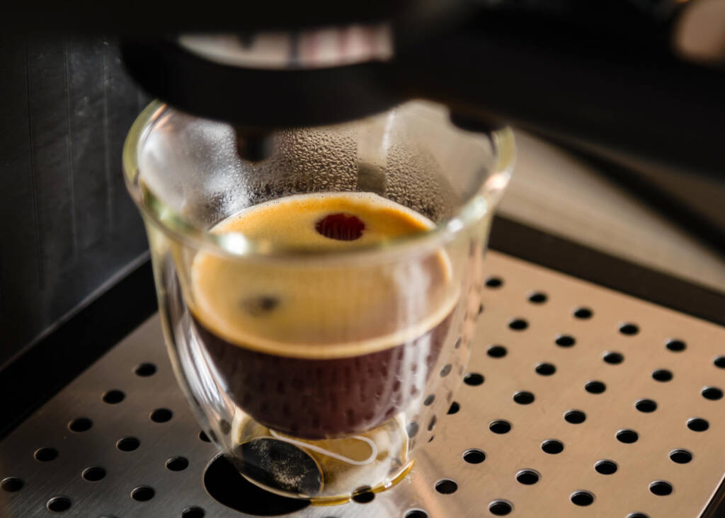 freshly brewed espresso shot