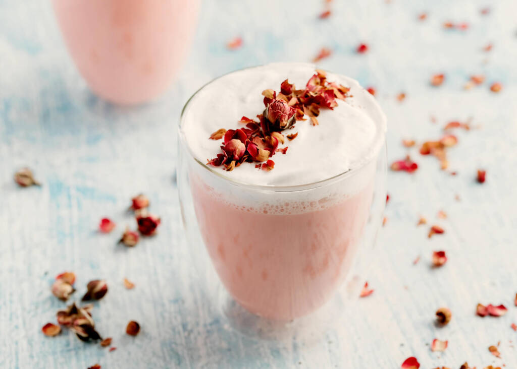 homemade rose latte